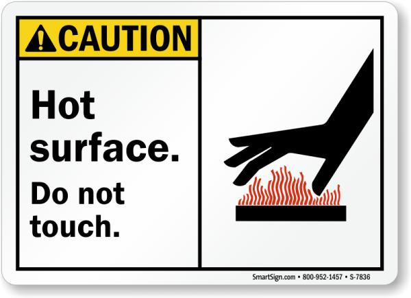 WASHER SOLUTIONS WS11861 Nameplate - HOT SURFACE w/ Graphic - 11861