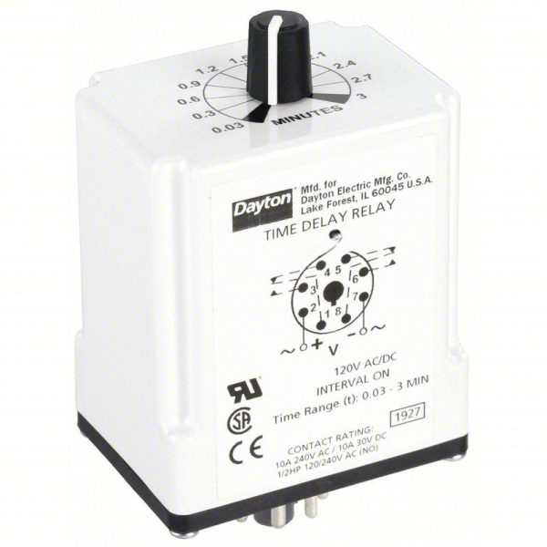 WASHER SOLUTIONS WS8815 Relay Time Delay 8 Pin 120VAC/DC 10A - 8815